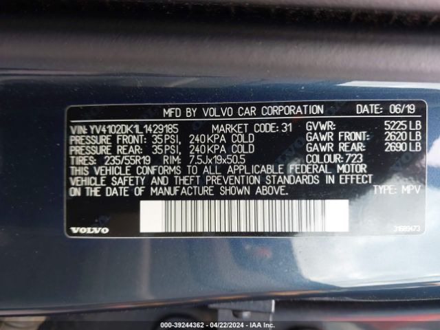 YV4102DK1L1429185 Volvo Xc60 T5 Momentum