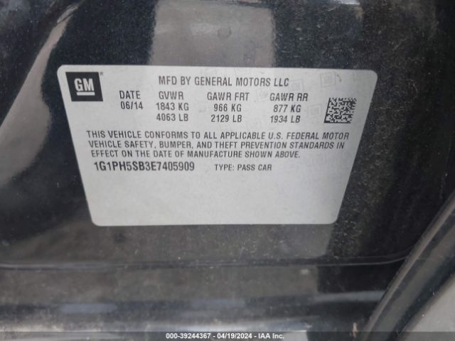 1G1PH5SB3E7405909 Chevrolet Cruze Eco Auto