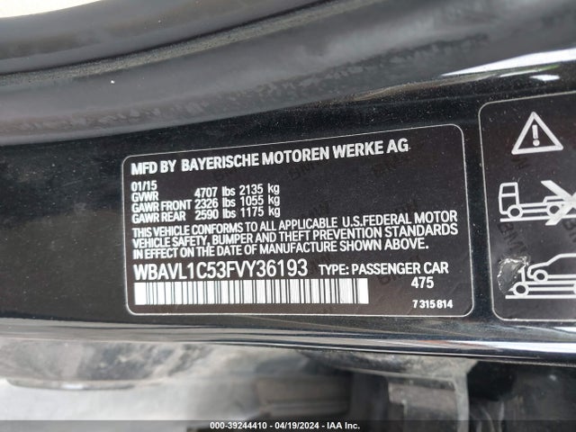 BMW X1 Xdrive28i 2015 WBAVL1C53FVY36193 Image 9