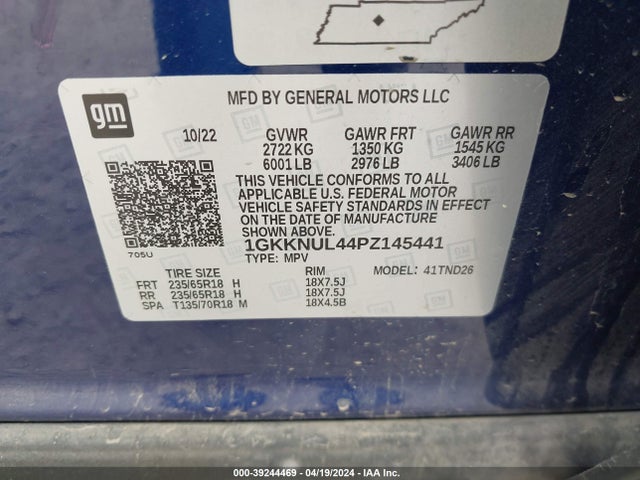 GMC Acadia Awd Slt 2023 1GKKNUL44PZ145441 Image 9