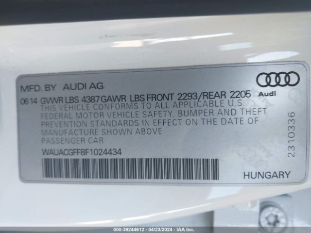 WAUACGFF8F1024434 Audi A3 1.8t Premium