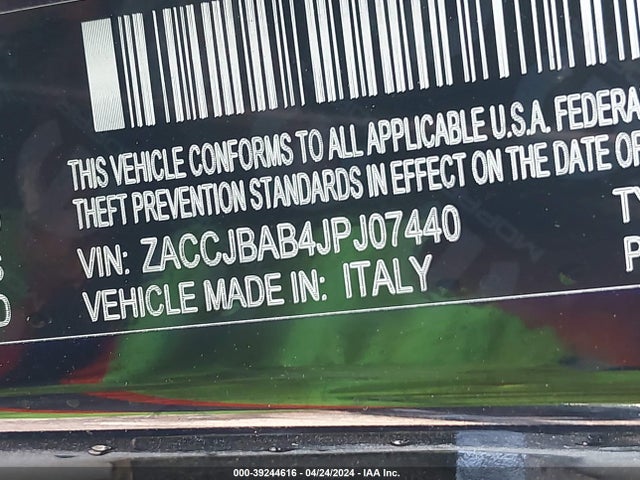 ZACCJBAB4JPJ07440 Jeep Renegade Upland Edition 4x4