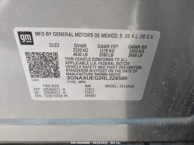 Chevrolet Equinox Awd Lt 2024 3GNAXUEG2RL228585 Image 9