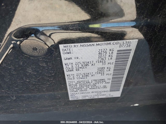 Nissan ROGUE SV 2016 5N1AT2MV1GC890090 Image 9