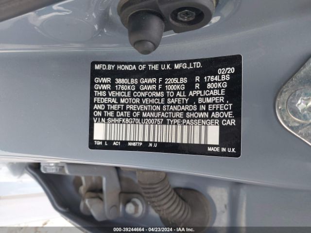 SHHFK8G70LU200757 Honda Civic Type R Touring