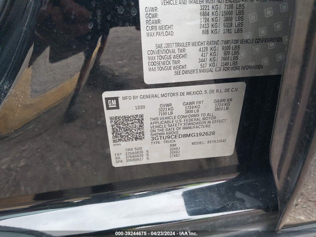 GMC Sierra 1500 4wd  Short Box Elevation 2021 3GTU9CED8MG192628 Image 9