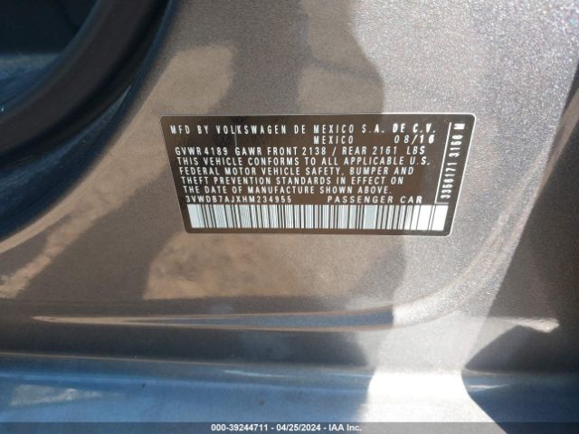 3VWDB7AJXHM234955 Volkswagen Jetta 1.4t Se