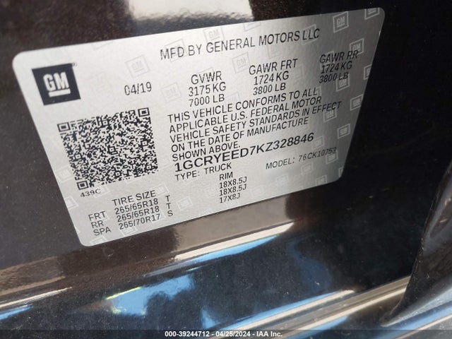 Chevrolet Silverado 1500 Rst 2019 1GCRYEED7KZ328846 Image 9