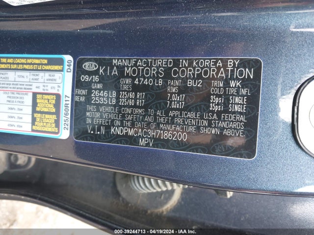 KIA Sportage Lx 2017 KNDPMCAC3H7186200 Image 9