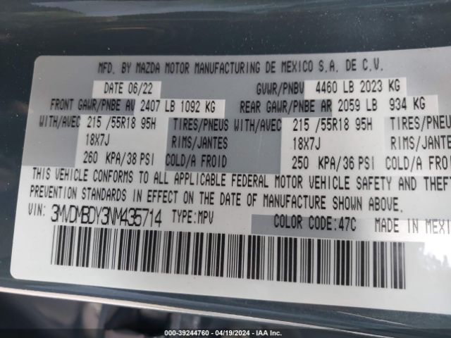 3MVDMBDY3NM435714 Mazda Cx-30 2.5 Turbo Premium