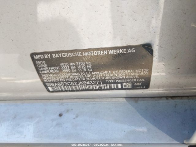 WBA8B3C52JK843271 BMW 340i