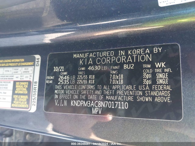 KIA Sportage Lx 2022 KNDPM3AC8N7017110 Image 9