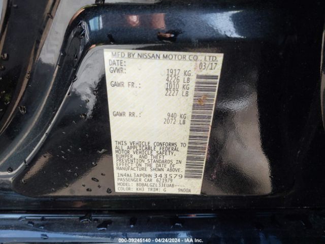 1N4AL3AP0HN343579 Nissan Altima 2.5 S