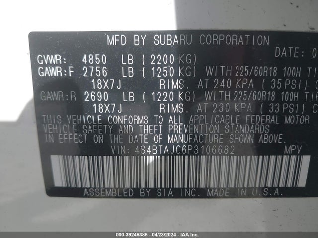 Subaru Outback Onyx Edition 2023 4S4BTAJC6P3106682 Image 9