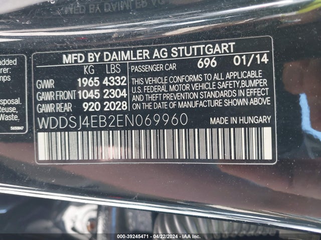 Mercedes-Benz CLA 250 2014 WDDSJ4EB2EN069960 Image 9