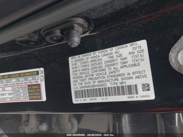 2HKRW5H38KH408303 Honda CR-V LX