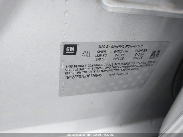 Chevrolet MALIBU 1LT 2017 1G1ZE5ST8HF179645 Image 9