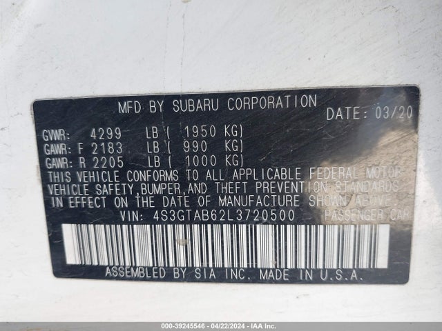 Subaru Impreza 5-door 2020 4S3GTAB62L3720500 Image 9