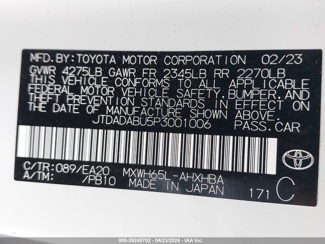 Toyota Prius Limited Awd-e 2023 JTDADABU5P3001006 Image 9