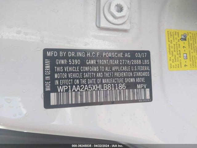 2017 PORSCHE MACAN WP1AA2A5XHLB81186 Photo 8