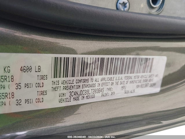 3C4NJDCB9LT203645 Jeep Compass Limited 4x4