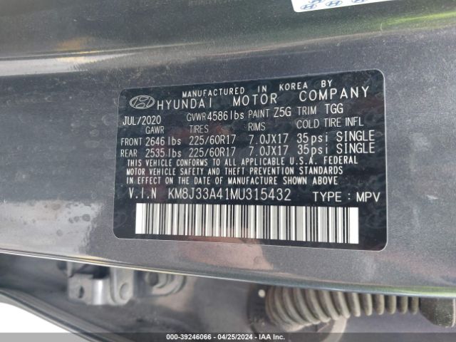 KM8J33A41MU315432 Hyundai Tucson Value