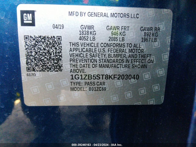Chevrolet Malibu 1ls 2019 1G1ZB5ST8KF203040 Image 9