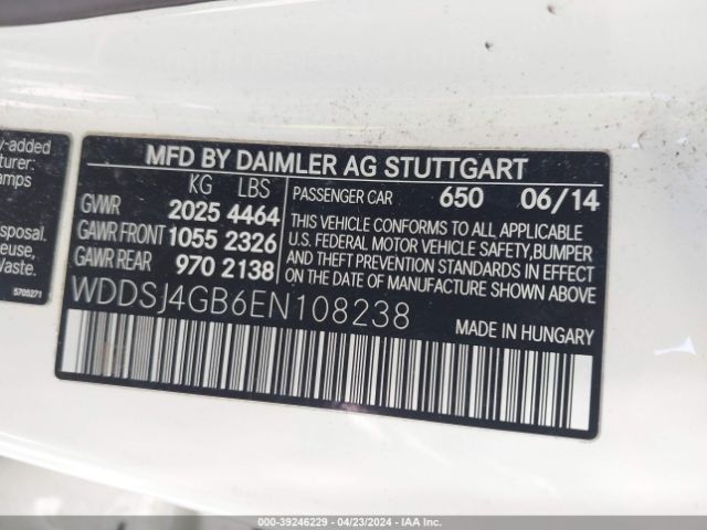 WDDSJ4GB6EN108238 Mercedes-Benz CLA 250 4MATIC