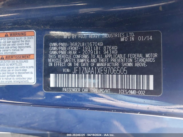 JF1ZNAA1XE9706505 Scion Fr-s Monogram