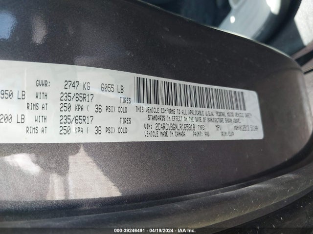 Chrysler Pacifica Touring L 2020 2C4RC1BGXLR165918 Image 9