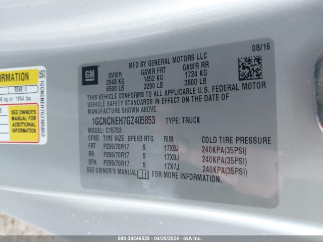 Chevrolet Silverado 1500 Wt 2016 1GCNCNEH7GZ405853 Image 9