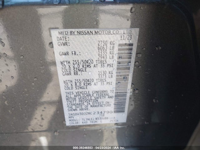 Nissan Pathfinder Platinum 4wd 2024 5N1DR3DJ2RC234790 Image 9