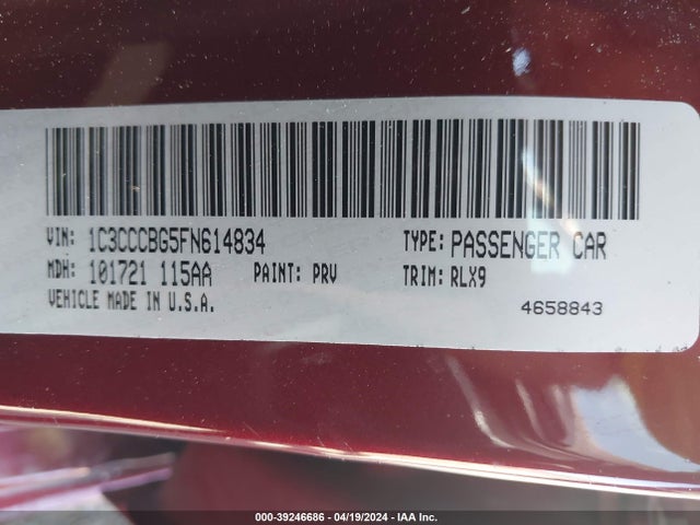 Chrysler 200 S 2015 1C3CCCBG5FN614834 Image 9