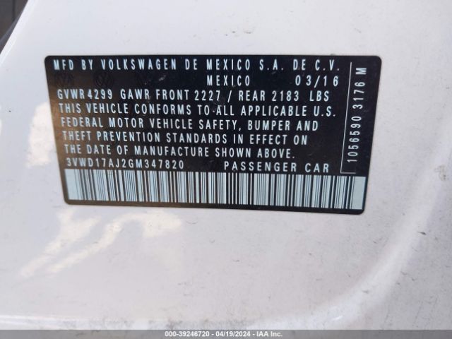 3VWD17AJ2GM347820 Volkswagen Jetta 1.8t Sport