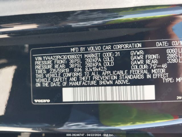 YV4A22PK3G1086021 Volvo Xc90 T6 Momentum