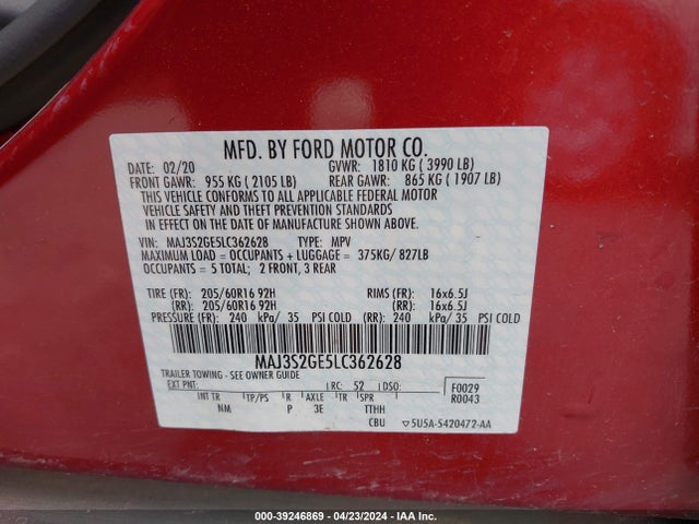 Ford Ecosport Se 2020 MAJ3S2GE5LC362628 Image 9