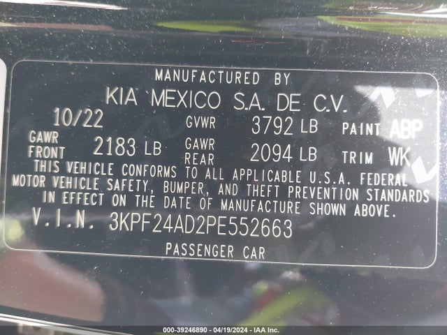 KIA Forte Lxs 2023 3KPF24AD2PE552663 Image 9
