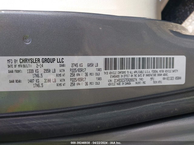Dodge Grand Caravan Sxt 2014 2C4RDGCG7ER289274 Image 9