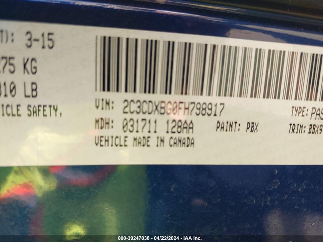 Dodge Charger Se 2015 2C3CDXBG0FH798917 Image 9