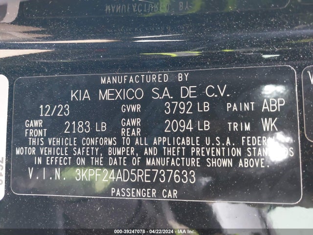 KIA Forte Lxs 2024 3KPF24AD5RE737633 Image 9