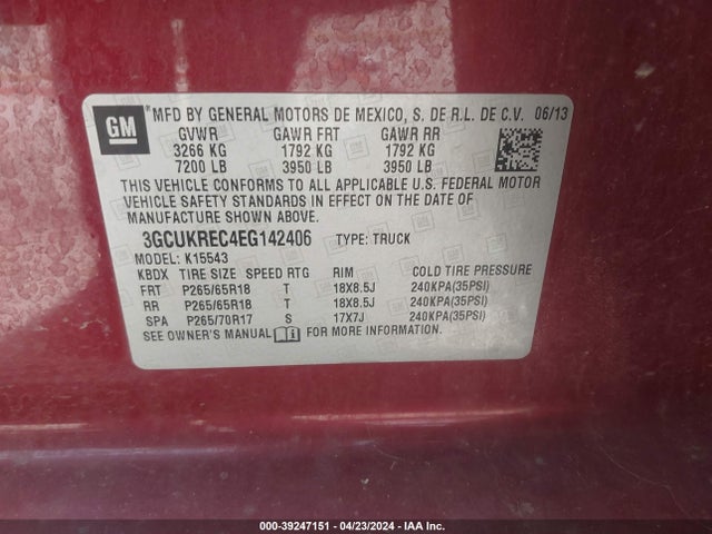 Chevrolet Silverado 1500 1lt 2014 3GCUKREC4EG142406 Image 9