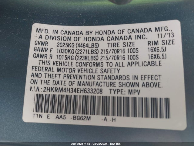 Honda CR-V LX 2014 2HKRM4H34EH633208 Image 9