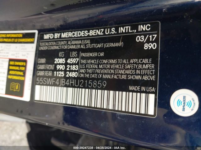 55SWF4JB4HU215859 Mercedes-Benz C 300 Luxury/sport