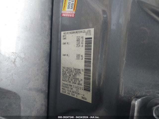 Nissan Maxima Sv Xtronic Cvt 2021 1N4AA6CV9MC514225 Image 9