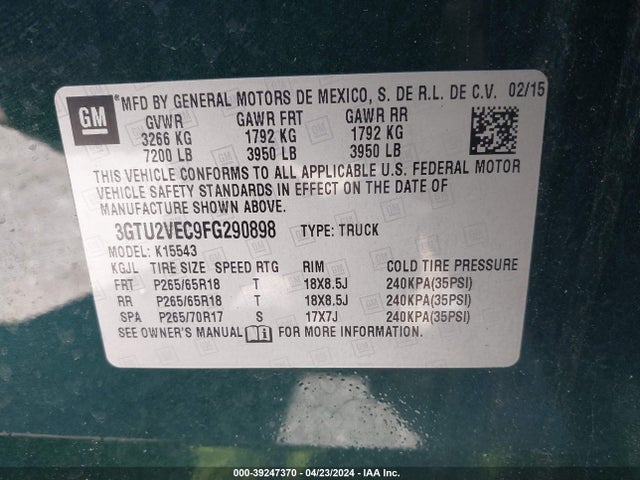 3GTU2VEC9FG290898 GMC Sierra 1500 Slt