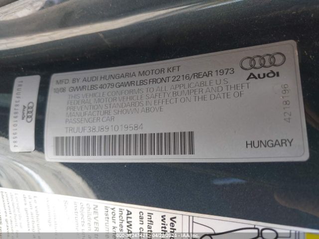 2009 AUDI TTS TRUUF38J891019584 Photo 8