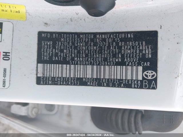 Toyota Corolla S Plus 2016 5YFBURHE7GP369407 Image 9