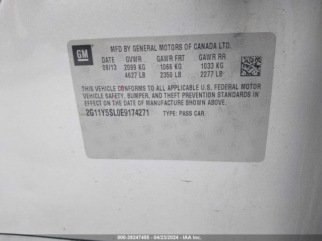 Chevrolet Impala 1ls 2014 2G11Y5SL0E9174271 Image 9