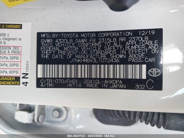 Toyota C-HR LE 2020 JTNKHMBX3L1072436 Image 9
