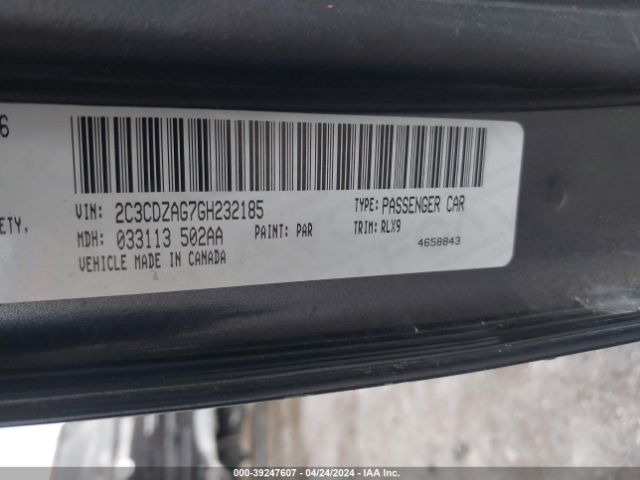 2C3CDZAG7GH232185 Dodge Challenger Sxt Plus